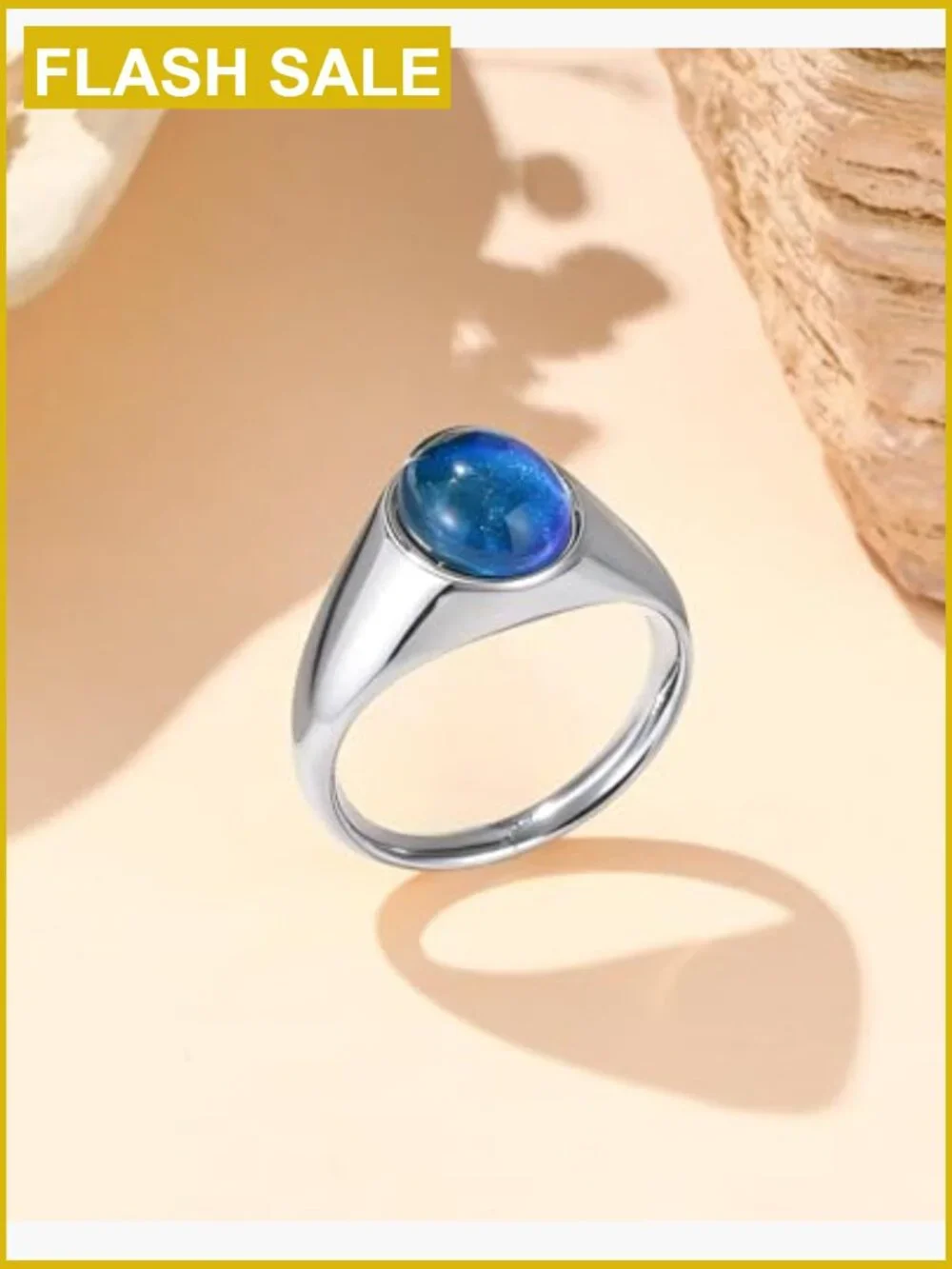 Mood Ring Stackable Color Changing Ring Gold Plated Stainless Steel Dainty